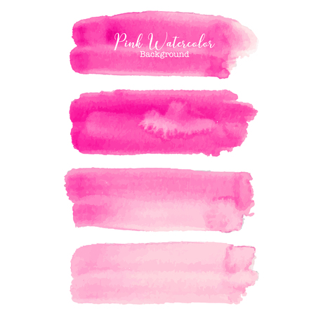 Pink brush stroke watercolor on white background. Vector illustration.のイラスト素材
