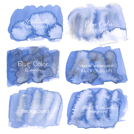 Blue abstract watercolor background. Watercolor element for card. Vector illustration.のイラスト素材