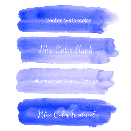 Blue brush stroke watercolor on white background. Vector illustration.のイラスト素材
