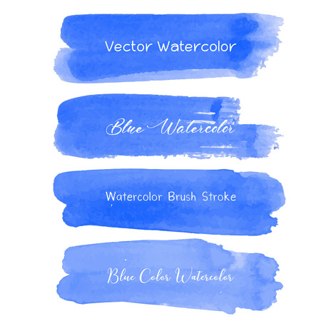 Blue brush stroke watercolor on white background. Vector illustration.のイラスト素材
