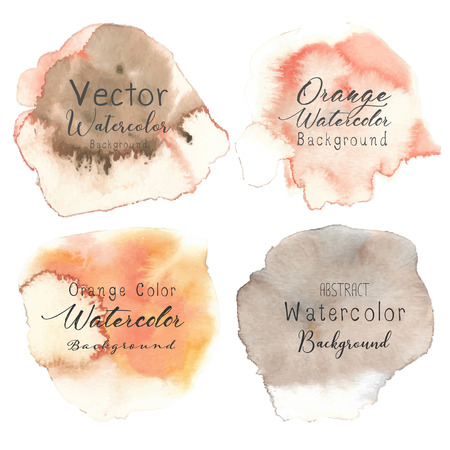 Orange abstract watercolor background. Vector illustration.のイラスト素材