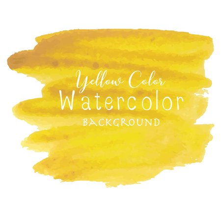 Yellow abstract watercolor background, Watercolor element for card, Vector illustration.のイラスト素材