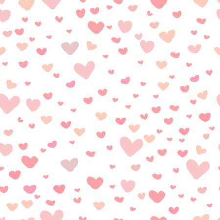 Heart abstract pattern background, Love doodle style pattern, Vector illustration.