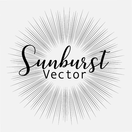 Sunburst style isolated on white background, Bursting rays vector illustration.のイラスト素材