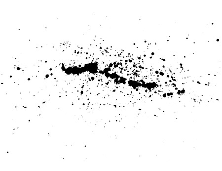 Abstract black ink splash watercolor, Splash watercolor spray texture isolated on white background. Vector illustration.のイラスト素材