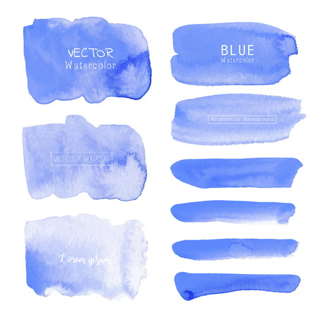 Blue watercolor background, Pastel watercolor logo, Vector illustration.のイラスト素材