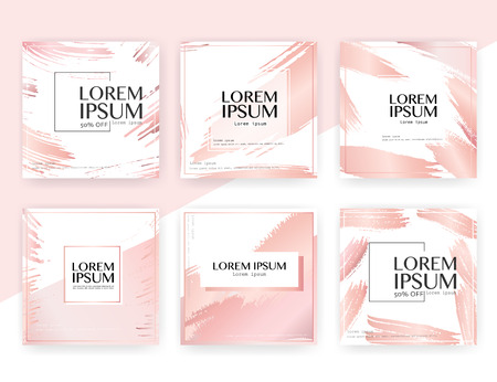 Set of modern square banner design for social media, Promotion square banner sale, Vector illustration. のイラスト素材