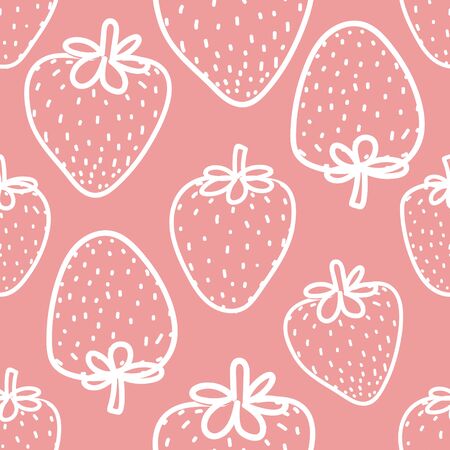 Seamless pattern with strawberry background. Vector illustrations for gift wrap design.のイラスト素材