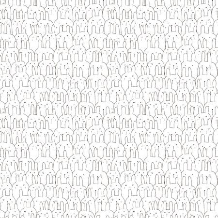 Cute bunny seamless pattern background. Vector illustration.のイラスト素材