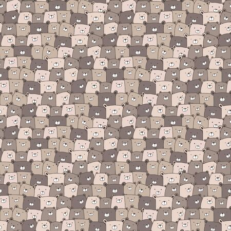 Cute bear seamless pattern background. Vector illustration.のイラスト素材