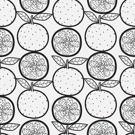 Orange fruit seamless pattern background. Vector illustration.のイラスト素材