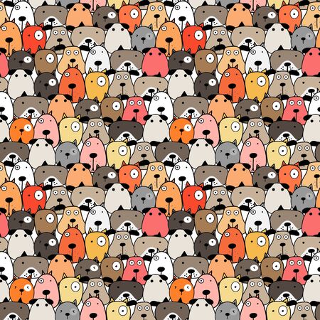 Cute dog seamless pattern background. Vector illustration.のイラスト素材