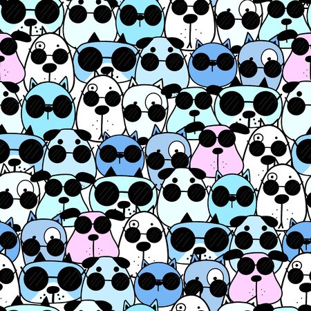 Cute dog seamless pattern background. Vector illustration.のイラスト素材