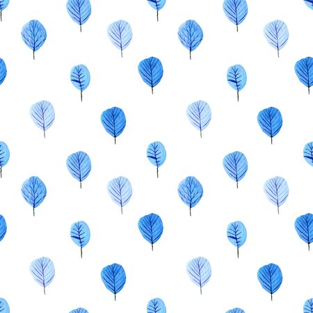 Tree watercolor seamless pattern background. Vector illustration.のイラスト素材