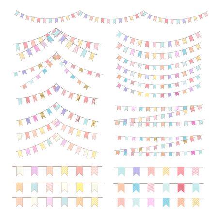 Party flags set isolated on white background. Vector illustration.のイラスト素材