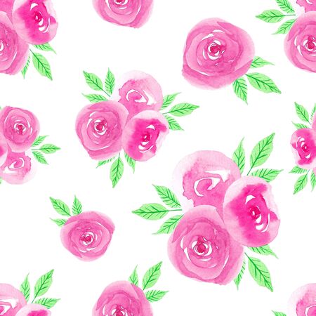 Rose watercolor seamless pattern background.の写真素材