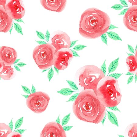 Rose watercolor seamless pattern background.の写真素材
