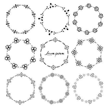 Set of round frames for decoration. Vector illustration.のイラスト素材
