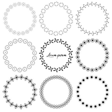 Set of round frames for decoration. Vector illustration.のイラスト素材