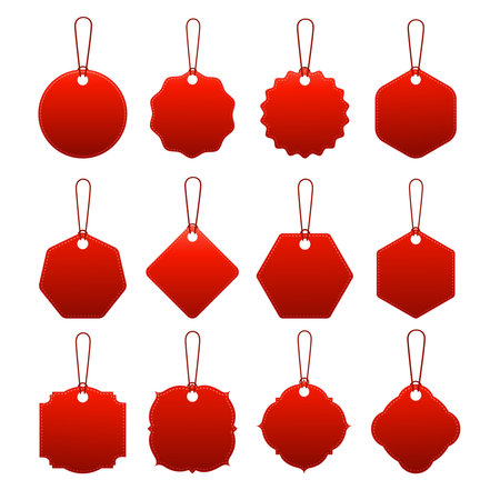 Set of blank price tag and labels template isolated on white background. Vector illustration.のイラスト素材