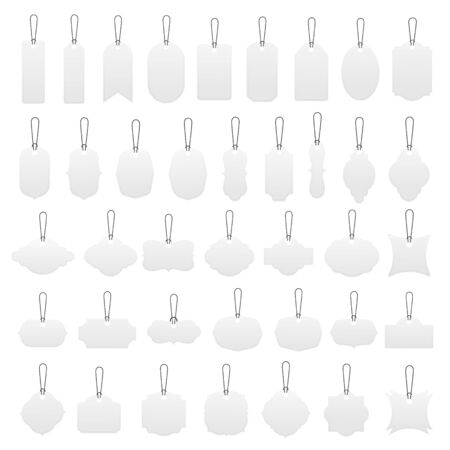 Set of blank price tag and labels template isolated on white background. Vector illustration.のイラスト素材