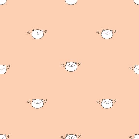 Cute bear seamless pattern background. Vector illustration.のイラスト素材