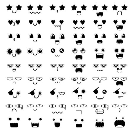 Set of face icon design. Vector illustration.のイラスト素材
