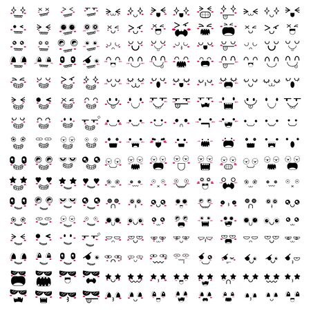 Set of face icon design. Vector illustration.のイラスト素材