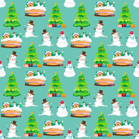 Christmas seamless pattern background. Vector illustration.