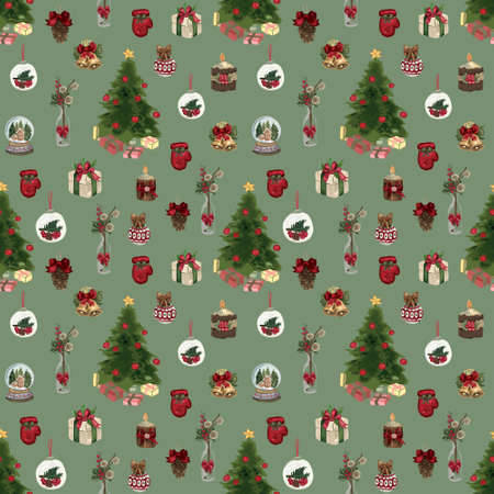 Christmas seamless pattern background. Vector illustration.のイラスト素材
