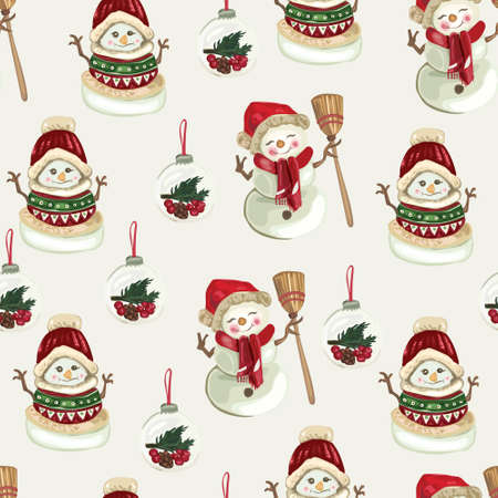 Christmas seamless pattern background. Vector illustration.のイラスト素材