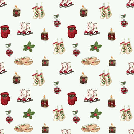 Christmas seamless pattern background. Vector illustration.のイラスト素材
