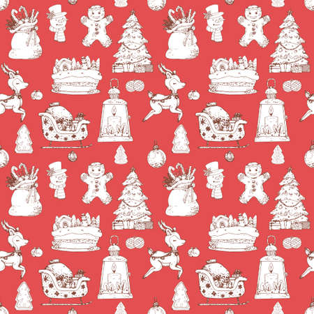 Christmas seamless pattern background. Vector illustration.のイラスト素材