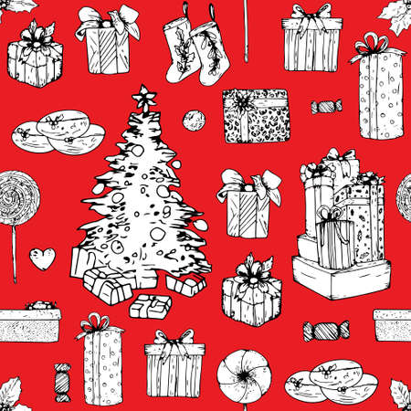Christmas seamless pattern background. Vector illustration.のイラスト素材