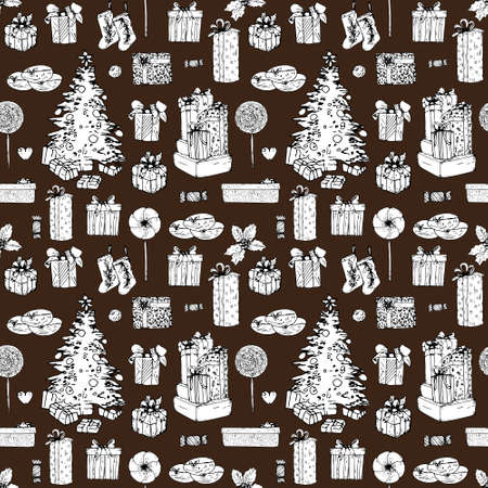 Christmas seamless pattern background. Vector illustration.のイラスト素材