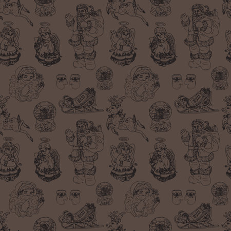 Christmas seamless pattern background. Vector illustration.のイラスト素材