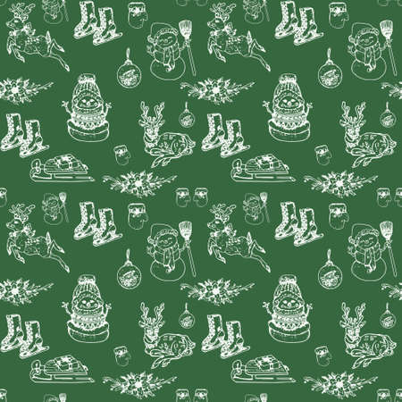 Christmas seamless pattern background. Vector illustration.のイラスト素材