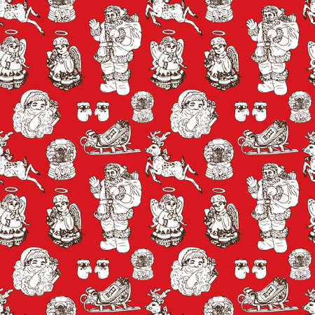 Christmas seamless pattern background. Vector illustration.のイラスト素材