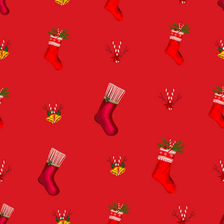 Christmas seamless pattern background. Vector illustration.のイラスト素材