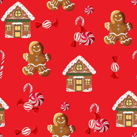 Christmas seamless pattern background. Vector illustration.のイラスト素材