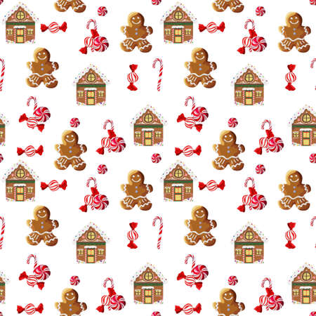 Christmas seamless pattern background. Vector illustration.のイラスト素材