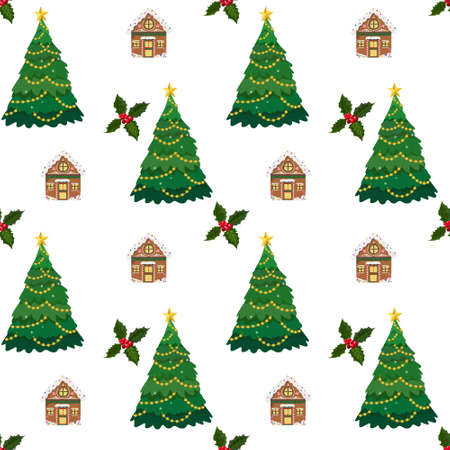 Christmas seamless pattern background. Vector illustration.のイラスト素材