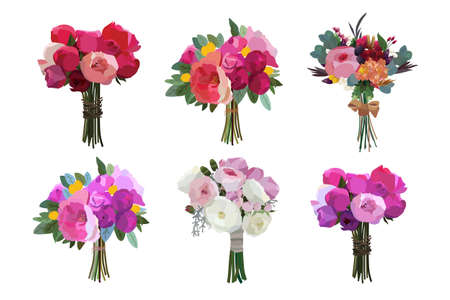 Bouquet of flowers, Floral bouquet design. Vector illustration.のイラスト素材