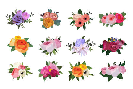 Bouquet of flowers, Floral bouquet design. Vector illustration.のイラスト素材