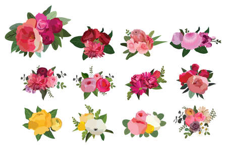 Bouquet of flowers, Floral bouquet design. Vector illustration.のイラスト素材