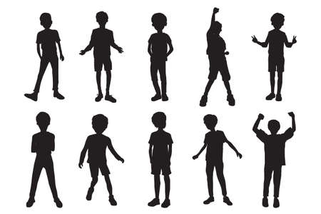 Boy silhouette character cartoon design. Vector illustration.のイラスト素材