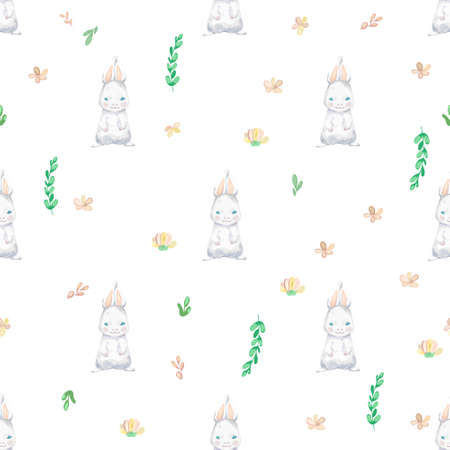 Happy easter seamless pattern background. Vector illustration.のイラスト素材