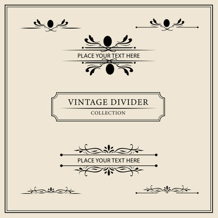 Vintage Decoration Elements Set. Vector Illustration. EPS10のイラスト素材