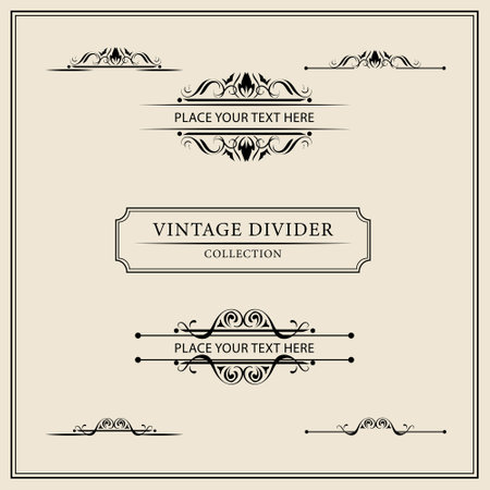 Vintage calligraphic design elements and page decoration. Vector illustration.のイラスト素材