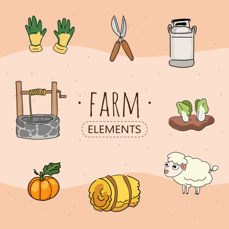 Farm concept with icons design, vector illustration 10 eps graphic.のイラスト素材